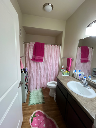 Bathroom with shower and tub - Hilltop Apartments