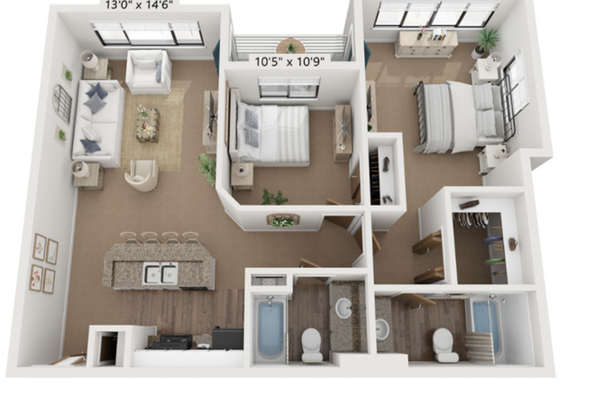 floor plan - Look for one roomate in a 2bd/2bath