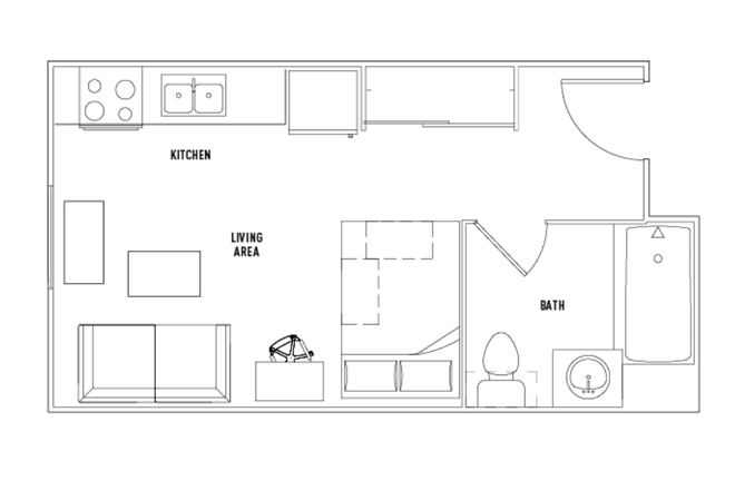 Studio Floorplan - UCI Puerta Del Sol Efficiency Studio Summer Sublet