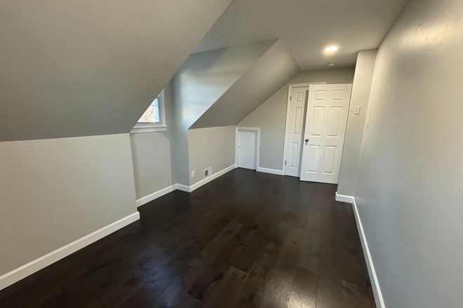 Bedroom with Eaves (Queen Size Bed and Mattress not pictured but provided) - Luxurious and Affordable Newly Renovated House- Close to Campus! (TWO ROOMS AVAILABLE)