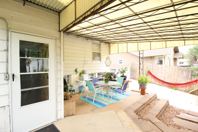 Covered Back Patio and your entrance to home - Cozy Garden-Level Apartment