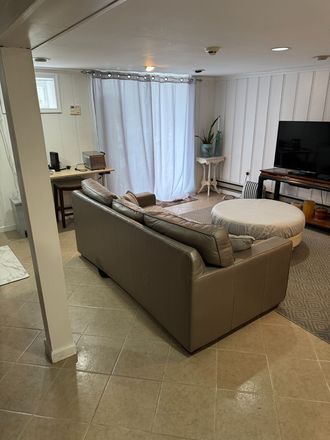 Living room with private entrance (Not Shared) - Private 1BR suite w/ private entrance + bath + kitchenette — steps to MSU & Montclair Heights train House