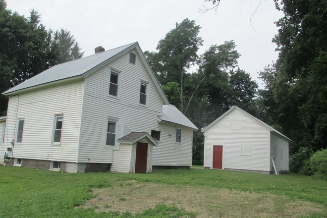 Back of house that abuts the Rail Trail - Sunny House directly on Norwotock Bike Path