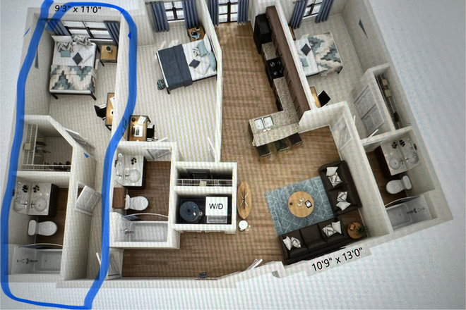 Biggest room in the house with a very nice view as well - The Varsity Apartments