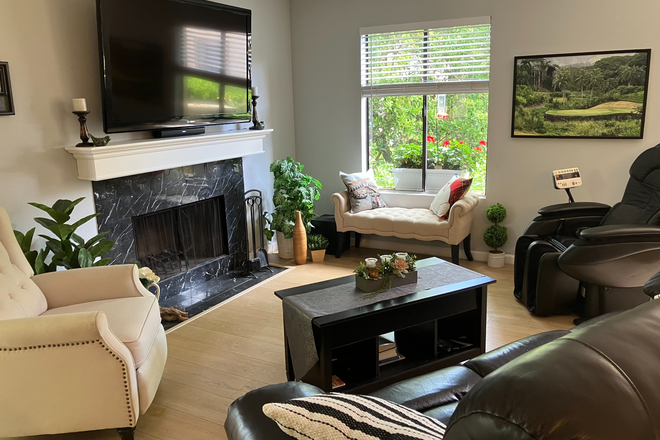 Living Room and Garden Balcony - Newly Furnished Private Room in La Jolla + In-Room bath + Resort Setting (La Jolla) close to UCSD