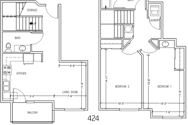 Floor Plan with dimensions - 2bd/2bath near UO, Sept move-in, Private bed/bath, modern spot Apartments