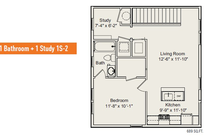 Floorplan - Relet:1BR apt for PU faculty/staff affiliate only-E.Stanworth Ct-Princeton