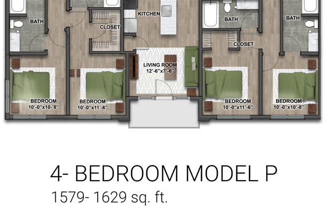 Far left room - The Eden Apartments