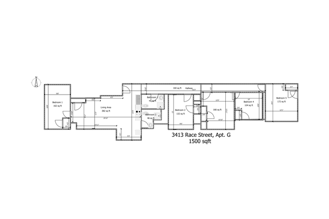 Floor Plan - Large 5 Bedroom Apartment on Drexel Campus