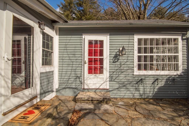 View of mudroom door to the left; living room door & window to the right - Lovely home in a lovely rural setting - 15 minutes from Amherst