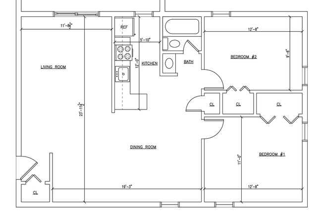 Floorplan (with measurements) - Villa Court Apartments