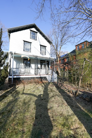 Outside of the house, Porch and garden - BROOKLINE VILL:CLOSE TO HOSPITALS: Now or July 1. :FURNISHED ROOM House