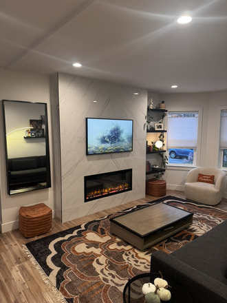 Living Room - Modern 4 Bedroom Condo two blocks from Tufts University