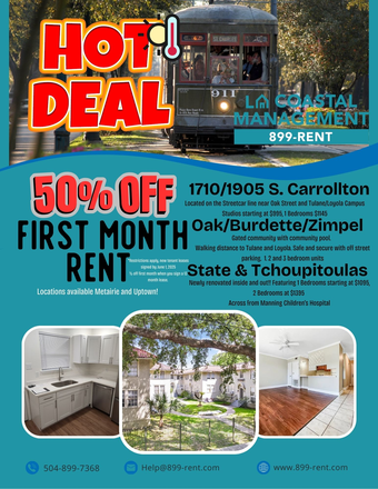 TAKE ADVANTAGE OF THIS GREAT DEAL! - NEW ORLEANS CHARM-DON'T MISS OUT! Apartments