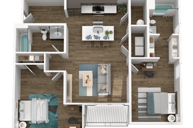 Floorplan - No Roommate Yet / 2B2B at Wabash Lofts - TAKEOVER