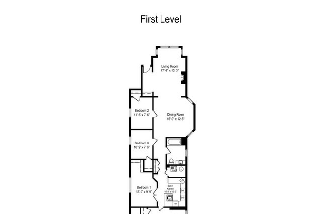 Floor Plan - Affordable 3 bdrm/1 bath at the heart of Lincoln Park and in close proximity to De Paul Apartments
