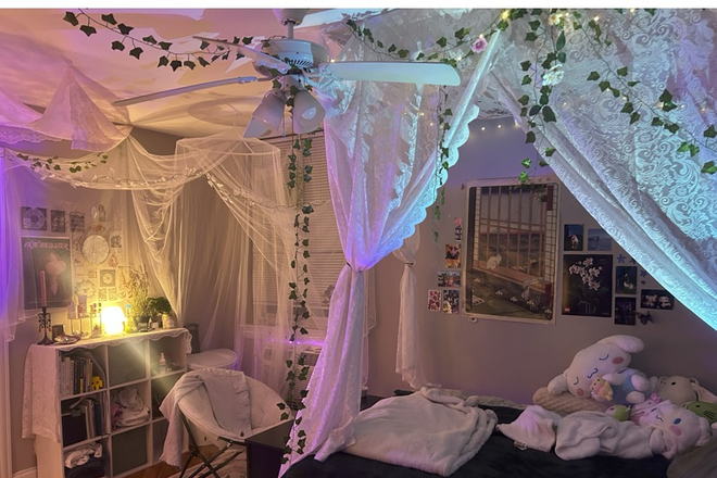 cozy bedroom! see canopy bed - Cozy, Furnished Bedroom with Private Bathroom - 1420 Chicago 5D