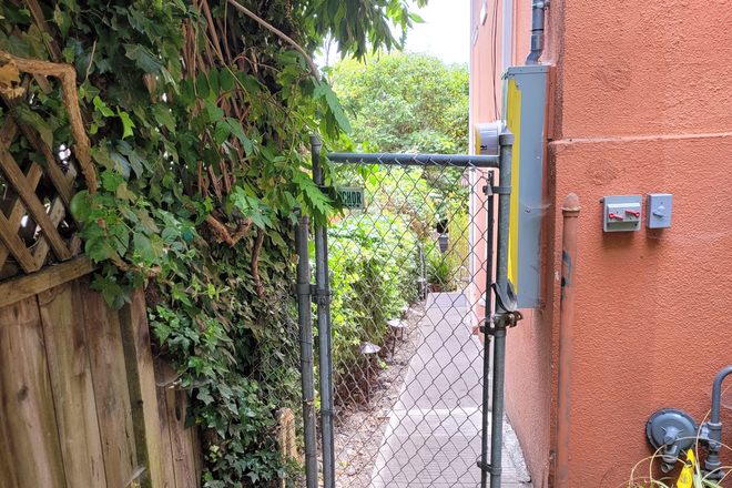 Gate and light switch for walk to room. - Indian Rock Path Studio , Next to Indian Rock 10 minutes up the path from Solano Ave.