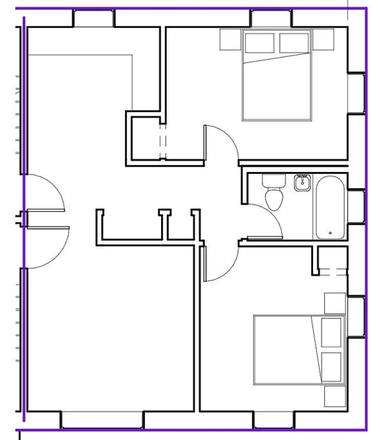 Floorplan - 1 room available in a 2b/1b near mission park stop