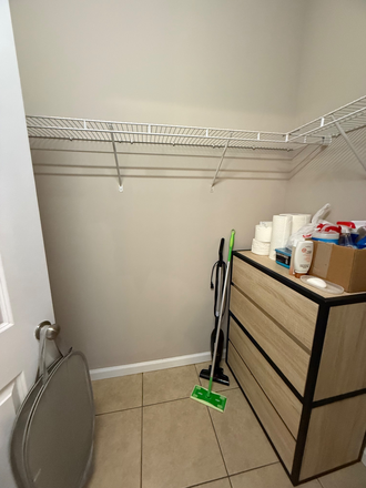 Walk in Closet, the 2 dressers in the picture come with the apartment they are stacked, but they can be unstacked with two drawers each - State on Campus