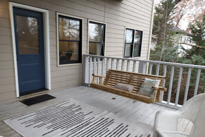 deck - quiet and spacious over 1000 feet apartment with a private deck and private fenced backyard