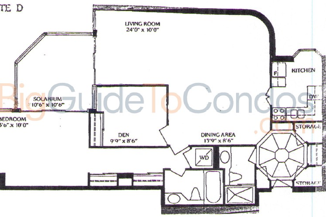 Floor plan for reference - Two Bedrooms in a 3B2B Downtown Condo near UofT – Looking for 2 Roommates