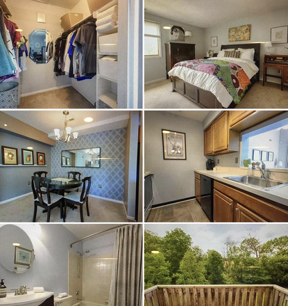 Kitchen, walk in closet ,patio and Bedroom - Unfurnished 1BR condo-Ravens Crest Dr-Plainsboro