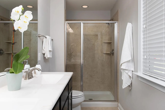 Primary Bath - Second Floor - 3b/3b Townhome on Seawell School Road