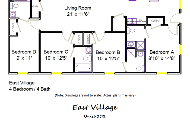 Floor Plan - East Village Apartments