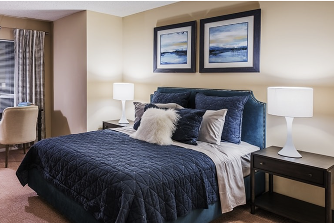 Bedroom (from display unit ) - Bed + bath available in 2B/2B apartment