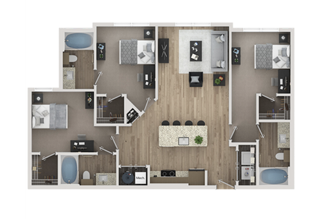 3x3 Floorplan - Elara at the Sawmill