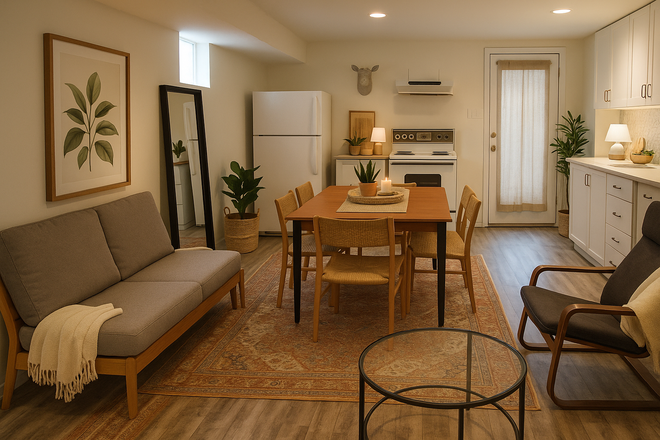 Living/Dining room - Sunny Christie Pits Studio with Laundry - 99 walk score & all utilities incl