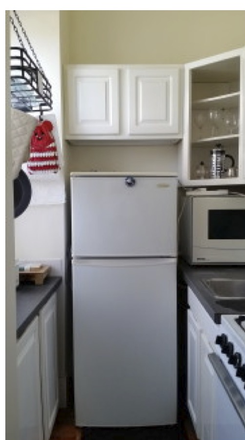 Kitchen view - Central Square studio fully renovated, furnished: all utilities included