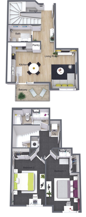 Layout of the appt, as shown on website - 2bd/2bath near UO, Sept move-in, Private bed/bath, modern spot Apartments