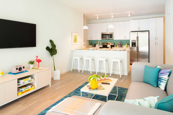 Living Room - Summer Sublet at Hub on Campus - Private Bed/Bath in 4x4 (May-July 2026) Apartments