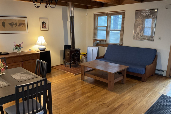 Living room (wood burning stove) - Lovely Property in Attractive Condominium, walking distance to MIT, between Lechmere and Kendall/MIT