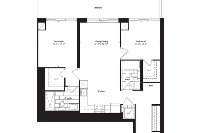 Layout - 2 bed + 2 Bath - Furnished with all utilities included