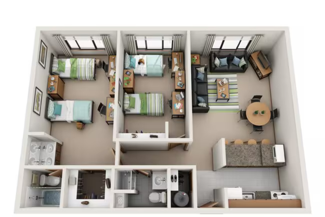 Full floor plan of the apartment - Apartment up for Sublease in Downtown