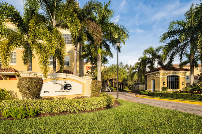 Front of the gated community - Vie Villas at Boca Raton Townhomes