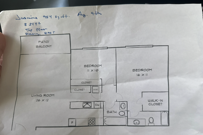 Layout of apartment - Villas of Pasadena Apartments