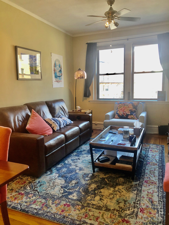 Living Room - Renovated 1-Bedroom in Fenway Brownstone Apartments
