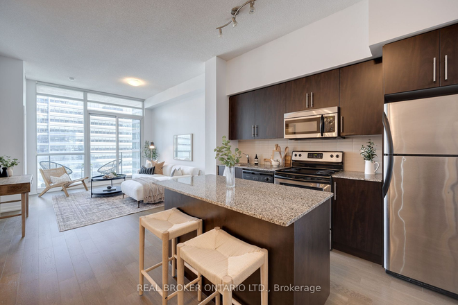 Kitchen - 1+1 Furnished Apartment in Sunny Harbourfront Toronto