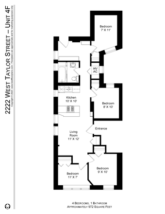 Sunny Floorplan - Sunny 4 bedroom Medical Distric apartment