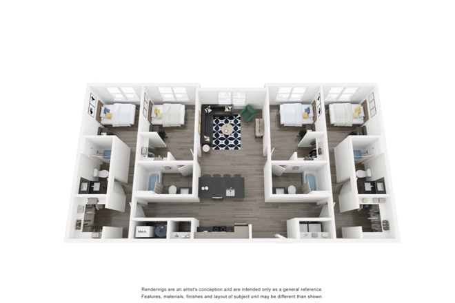 Shows full floor plan plus bedroom which is the 3rd one from the left. - Marshall on 5th