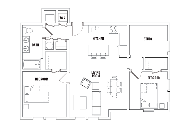 Bedroom on the right is available. - Room in 2BR apt for PU faculty/staff only-Stanworth Lane-Princeton