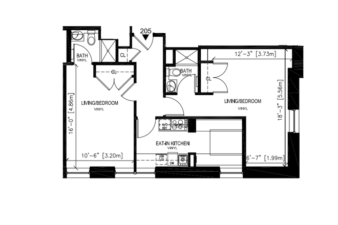 Floor plan - One shared room with Private bathroom at Harvard Housing