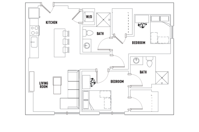 Floor Plan - 959 Apartment right next to campus