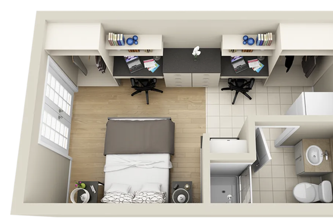 Floorplan of Studio Apartment - Studio Apartment College Manor Sublet