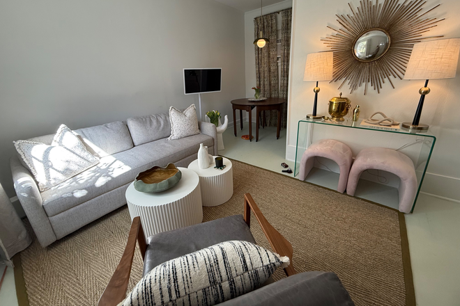 Living room - Chic Furnished carriage house in Harleston Village-WALK to MUSC & Downtown