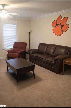 Right side of the den. - Woodlands of Clemson Condo